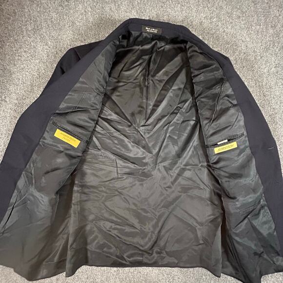 Andrew Fezza Fusion Stretch 100% Worsted Wool Sport Coat Blazer 48R Dark Blue - Picture 2 of 10